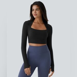 NWOT HALARA Softlyzero™ Plush Cropped Long Sleeve Top - Size S